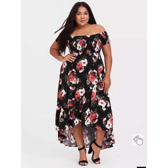 torrid Dresses & Skirts - EUC torrid Maxi Challis Off-Shoulder Dress - Size 2